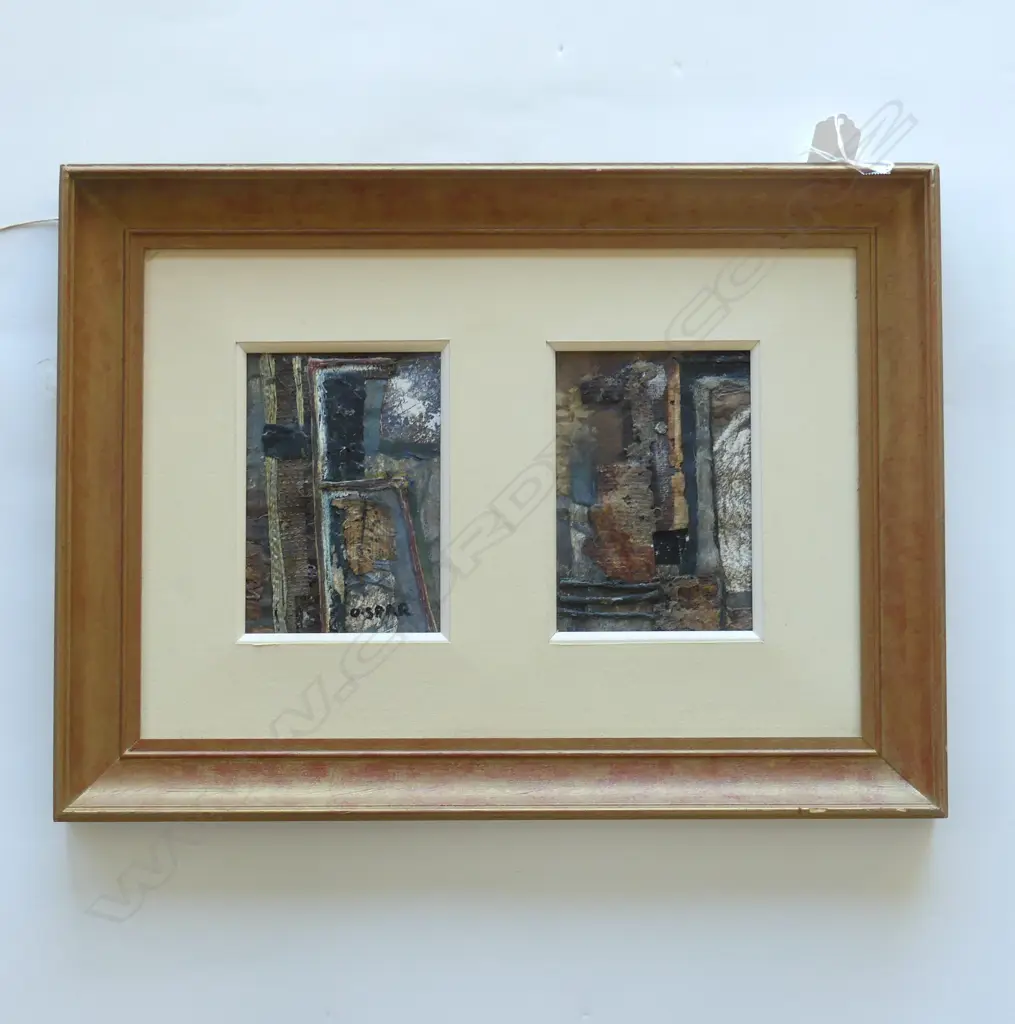 SMALL DOUBLE MODERN ART WORK SIGNED O SPAR H330MM W440MM Image 1++
