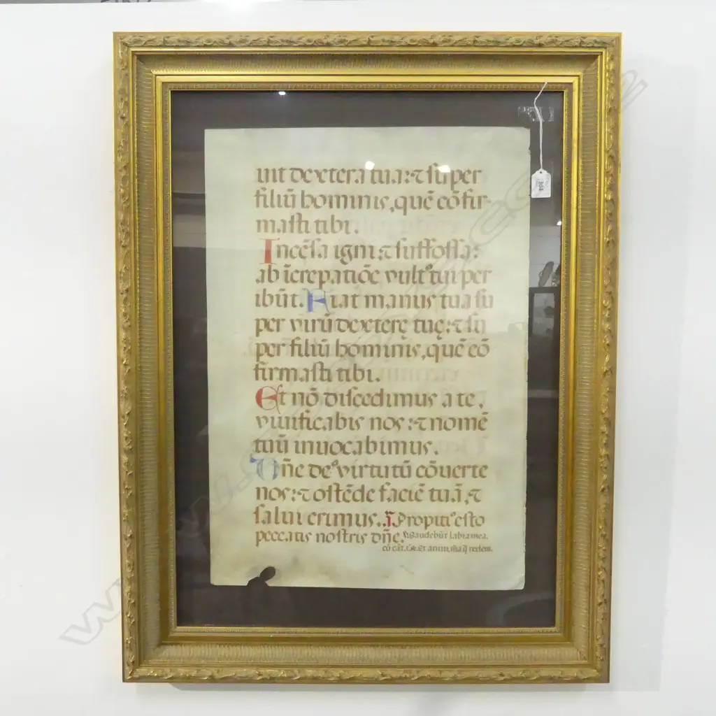 ANTIQUE FRAMED RELIGIOUS PARCHMENT 600x420mm Image 1++