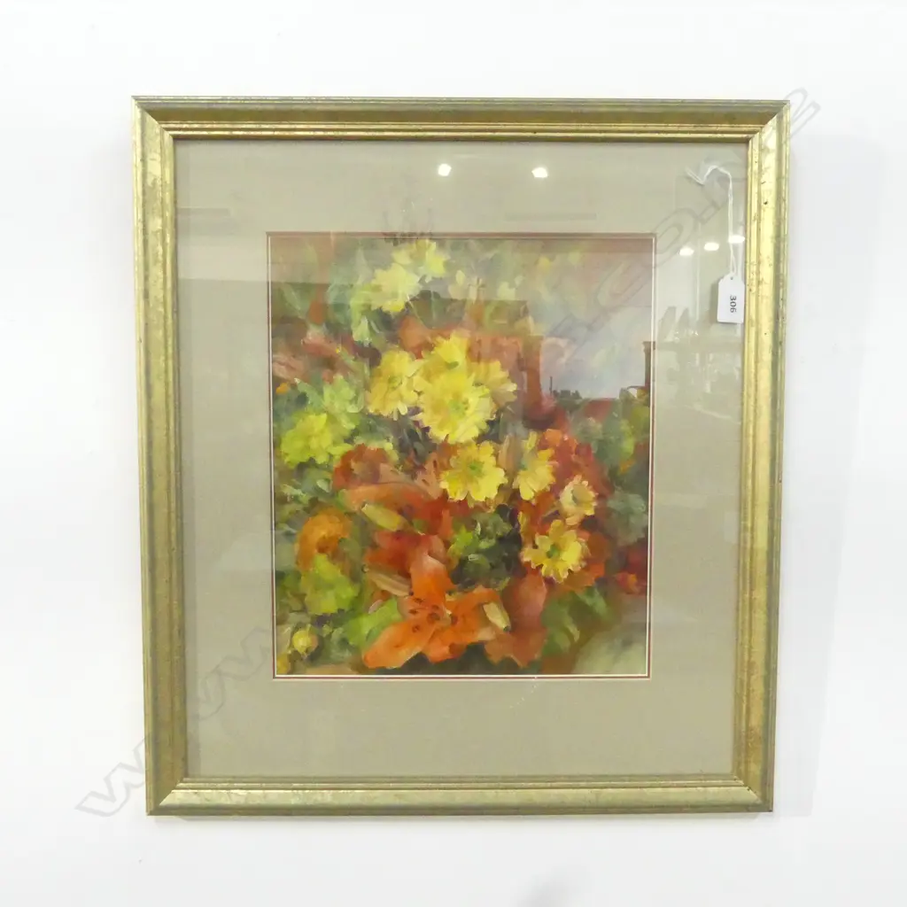 ELAINE CLARK, HARVEST FESTIVAL FLOWERS, OIL STILL LIFE, 530 x 470mm Image 1++