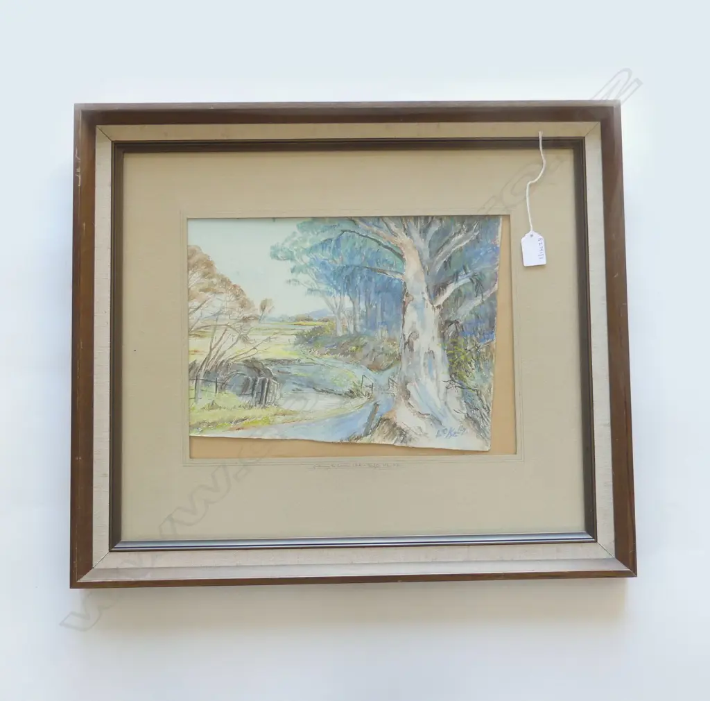 AUSTRAILIAN W/C RURAL SCENE SIGNED LC KELLY H500MM W570MM Image 1++
