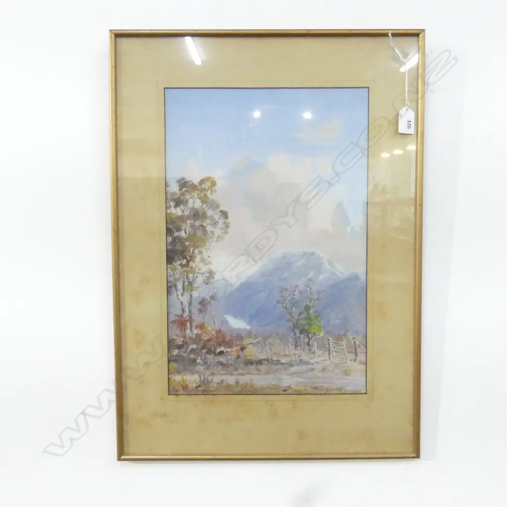 ETHEL RICHARDSON, MOUNTAIN SCENE GOUACHE, 600 x 425mm Image 1++