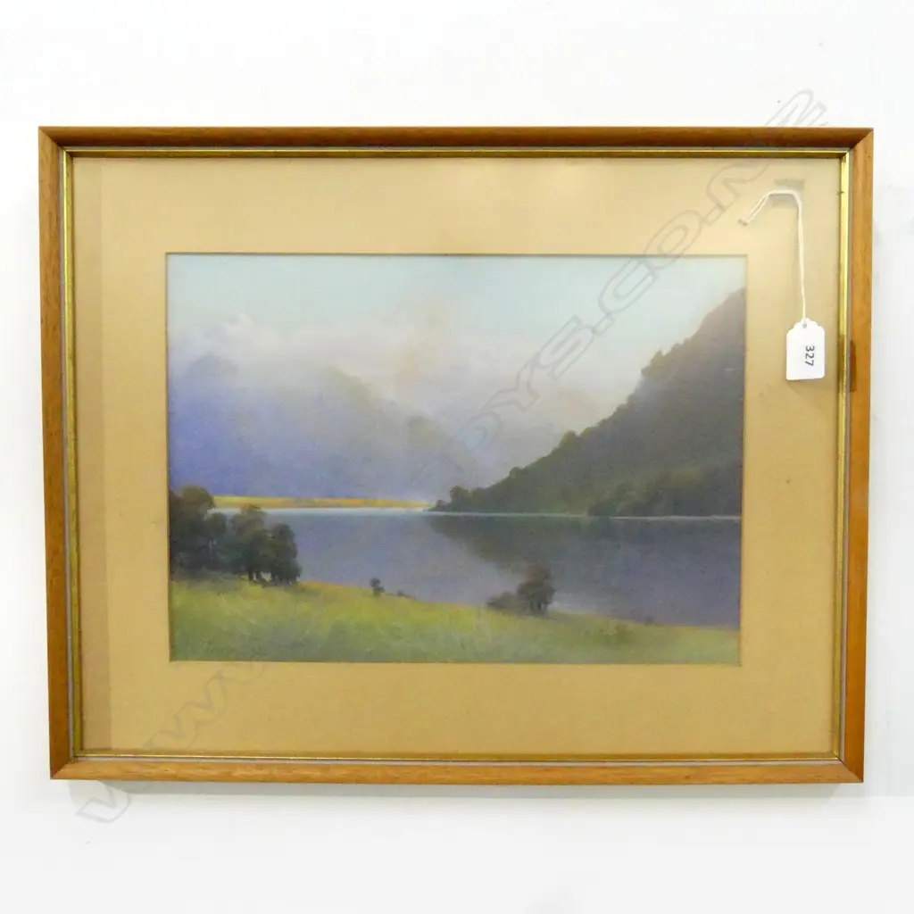 JD PERRET SOUTHERN ALPS LAKE SCENE W/C SIGNED, 400 X 500mm Image 1++