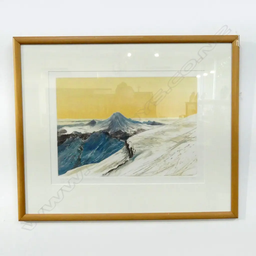 JUNE RICHIE 'WHAKAPAPA: GLACIER RUN' MONOPRINT 1994 405x560mm Image 1++