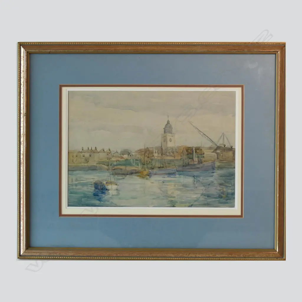DOROTHY DAVIES (AUSTRALIAN) SOUTH HAMPTON HARBOUR WC 245x350mm Image 1++
