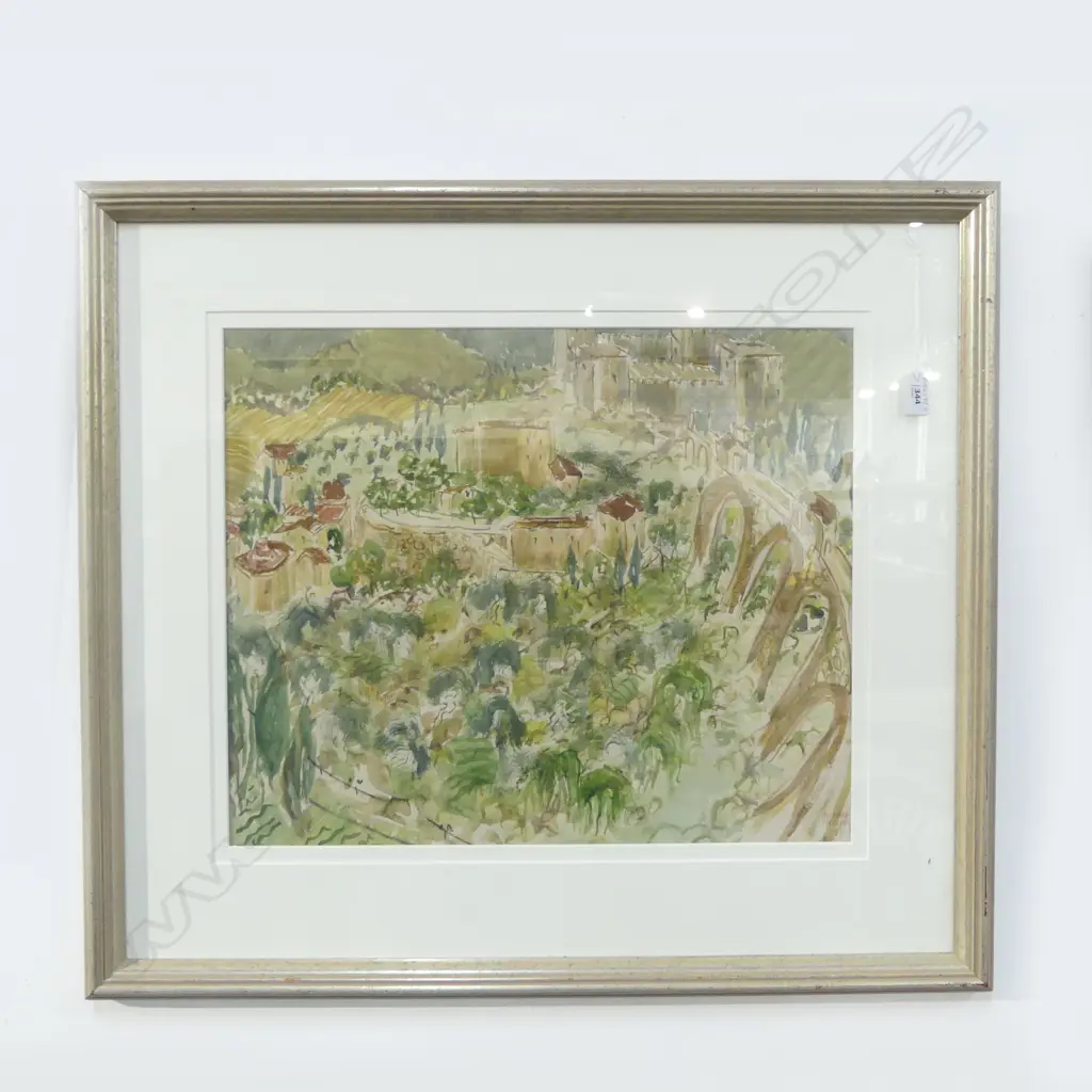 RICHARD CHRISP 'VIEW OF SPOLETO FROM MONTELUCO' WC '93 415x500mm Image 1++
