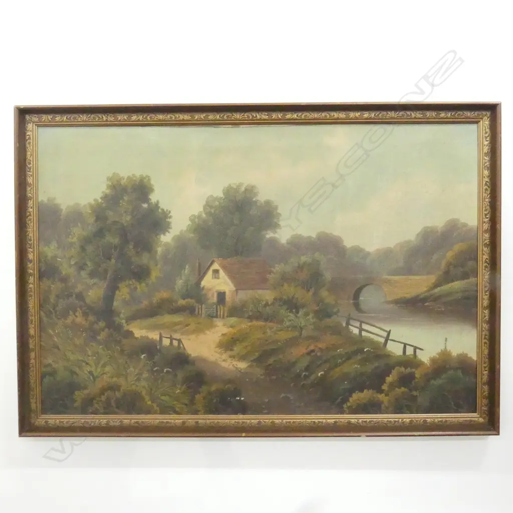 LG EARLY 20thC LANDSCAPE OIL ON CANVAS 590x900mm Image 1++