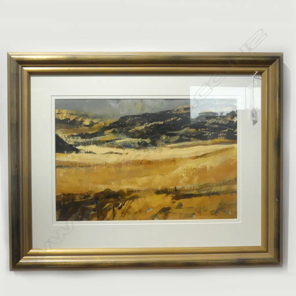 RUSSELL HOLLINGS 'DRY TERRAIN OPHIR' GOUACHE & INK 1993-1994 signed. Labelled verso  Image 1++