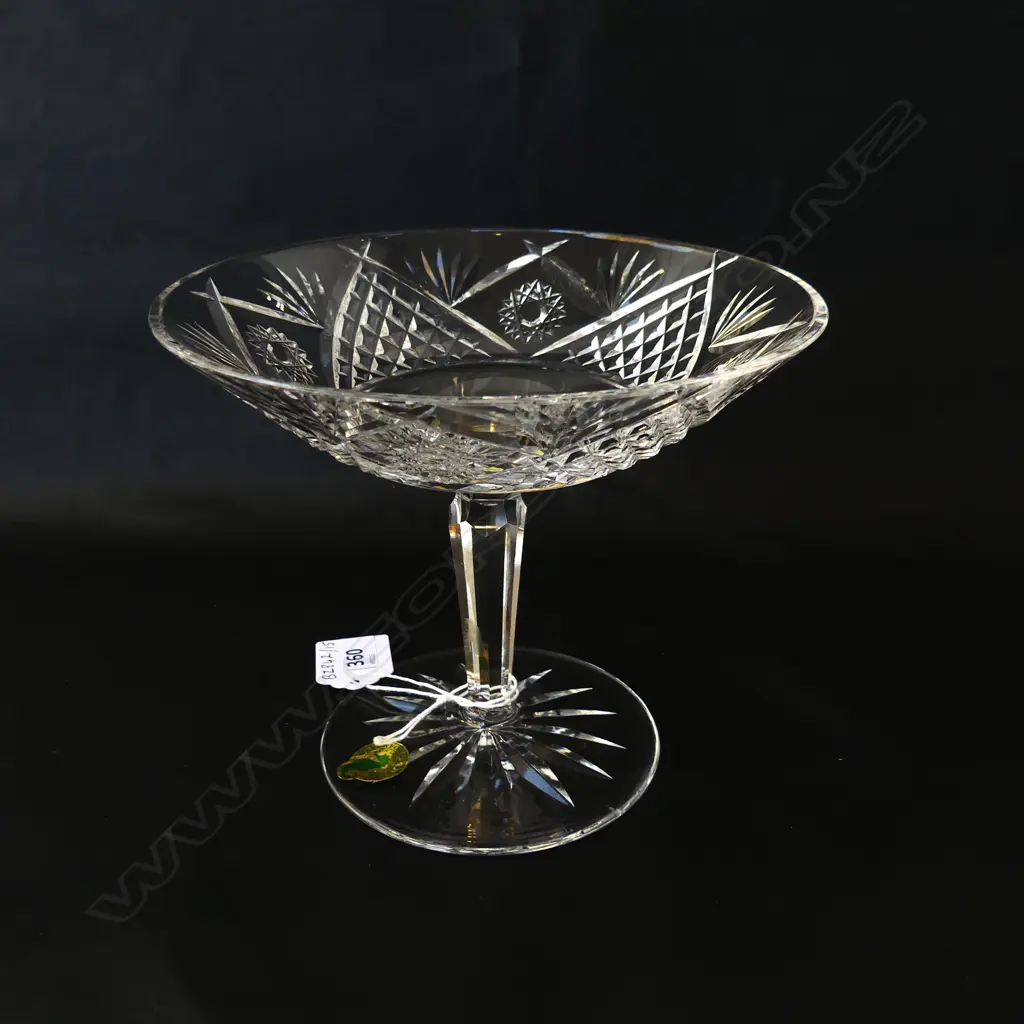 WATERFORD CUT CRYSTAL COMPORT MADE IN IRELAND ETCHED WATERFORD TO BASE, D.150MM Image 1++