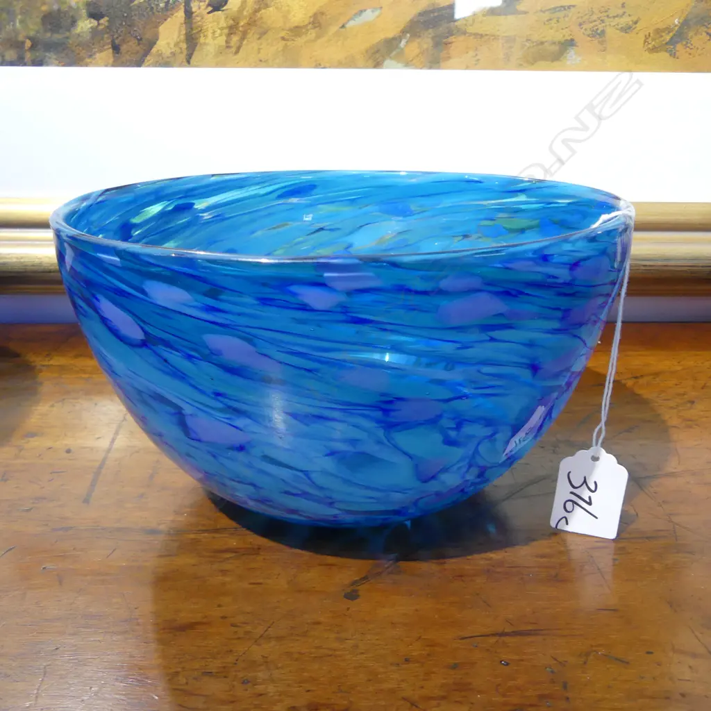 BLUE GARRY NASH BOWL, SIGNED & DATED '07 H.120mm, 210mm dia Image 1++
