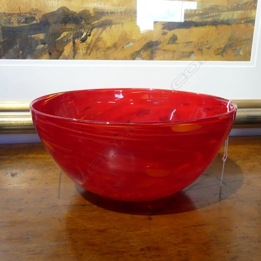 RED GARRY NASH BOWL, SIGNED & DATED '07 H.120mm, 255mm dia Image 1++