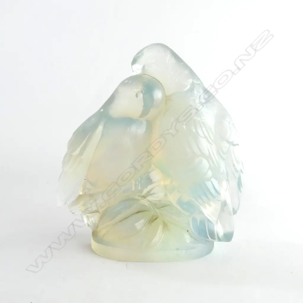 JOBLING OPALIQUE OPALESCENT GLASS LOVE BIRDS H.105mm Image 1++