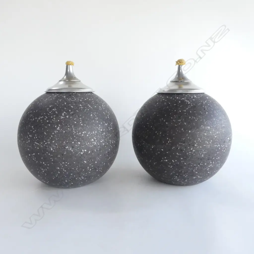 PR LG GREY SPHERICAL OIL BURNERS, COMPOSITE STONE. H.220mm Image 1++
