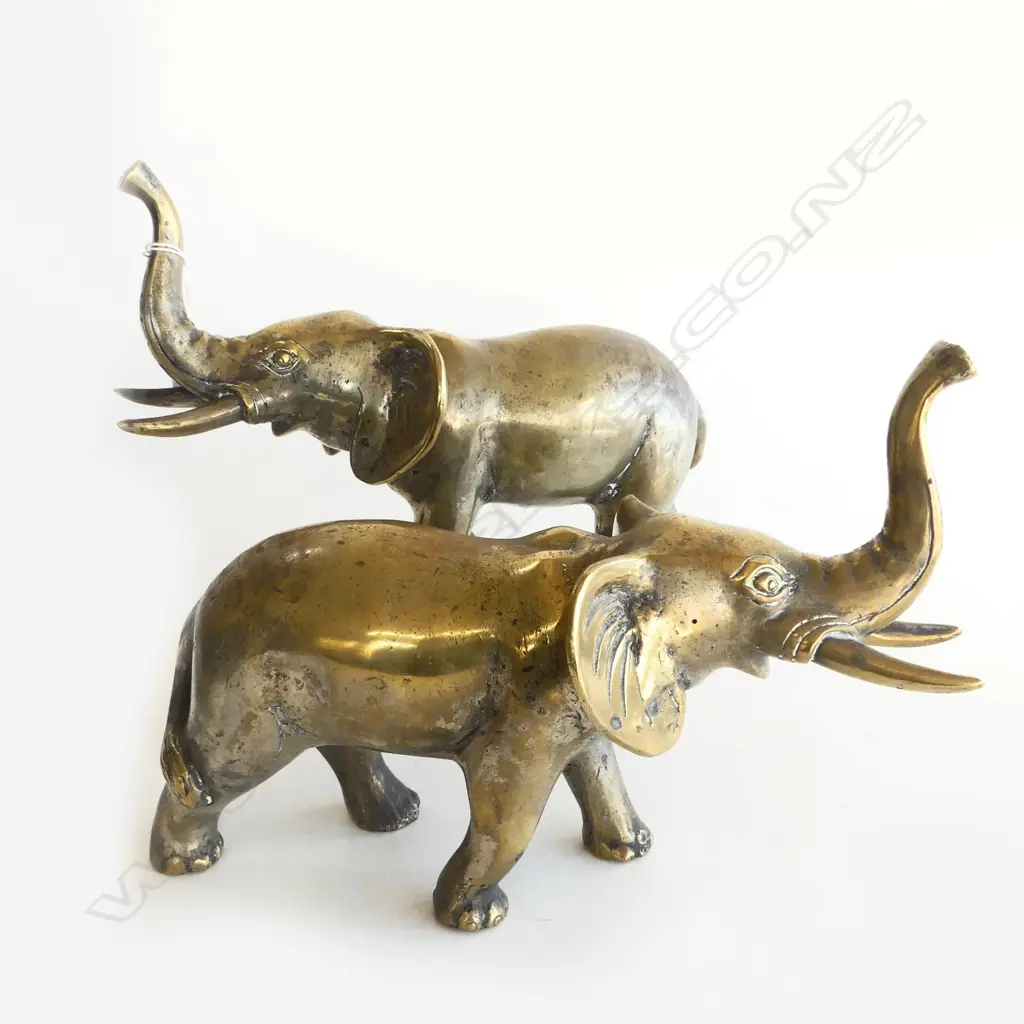 PR OF BRASS ELEPHANTS L280MM Image 1++