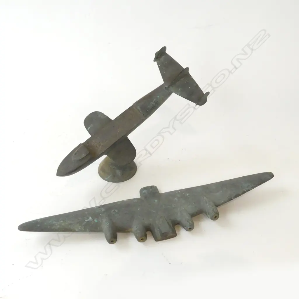 VINTAGE BRASS 2 PART FIGHTER PLANE W.365mm (REQ. ATTACHMENT) Image 1++