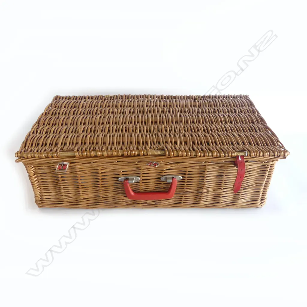RETRO WOVEN CANE PICNIC CASE W.640mm Image 1++