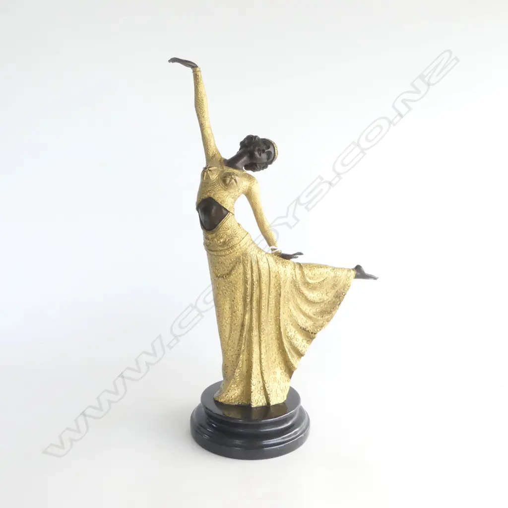 BRONZE 'CHIPARUS' ART DECO DANCER FIGURINE, H.430 x 330mm Image 1++