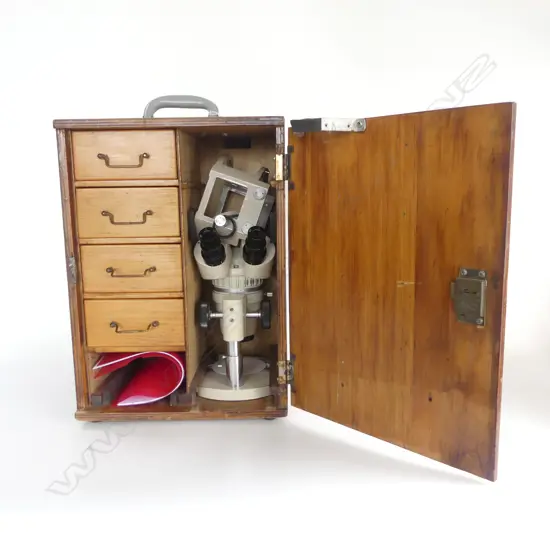 CASED OLYMPUS MICROSCOPE