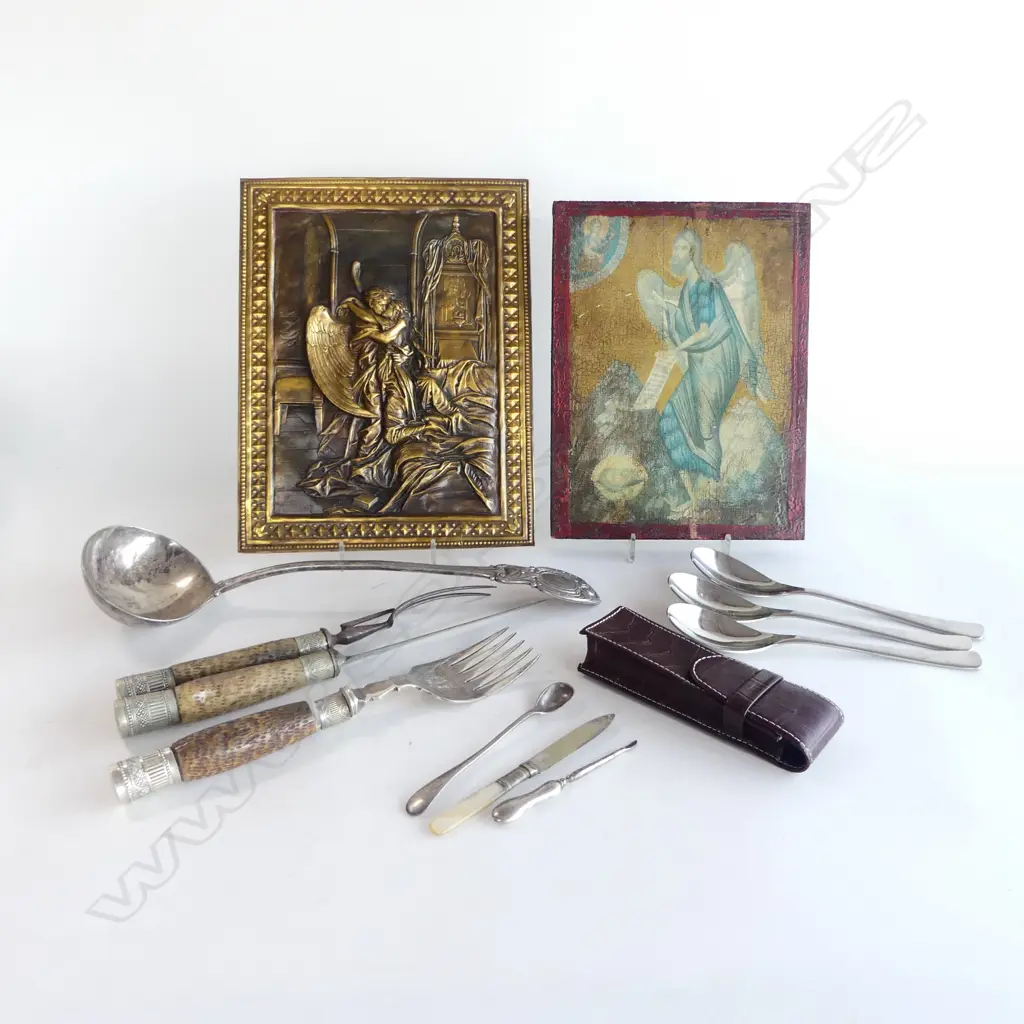 SMALL BOX CUTLERY RELIGOUS PICTURES EP LADLE PENS ETC Image 1++