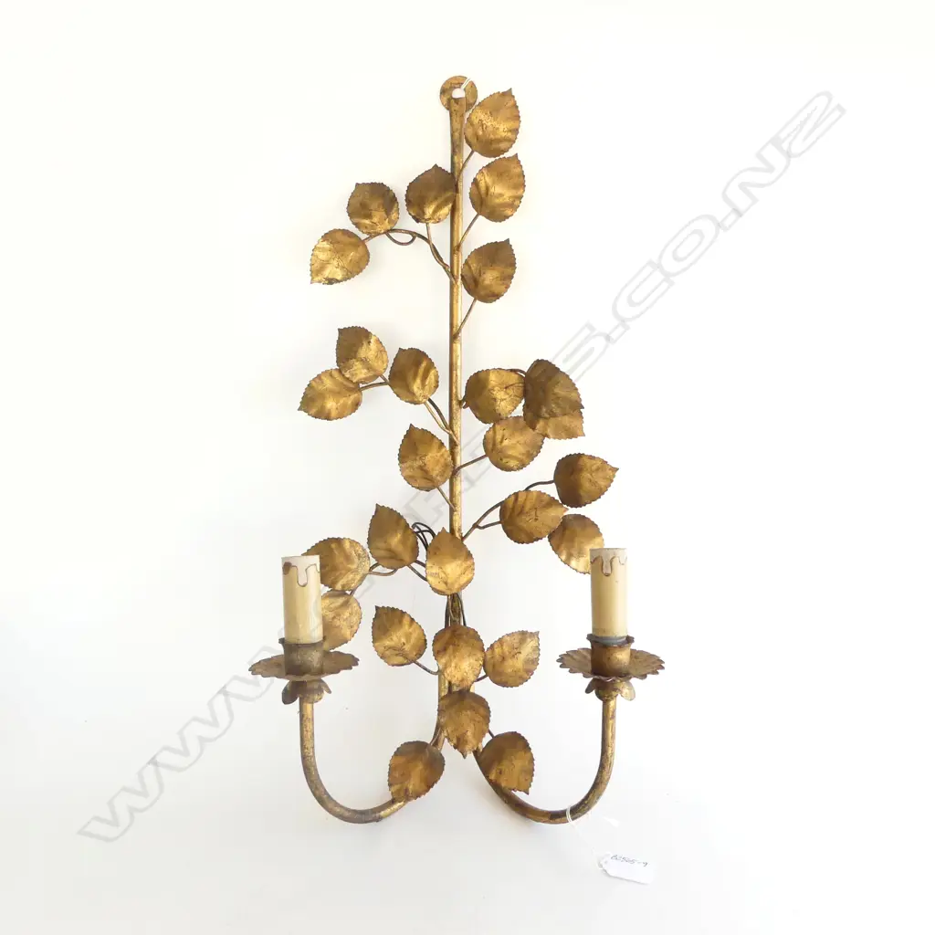 2 ARM GOLDEN SCONCE, H.600mm (needs rewiring) Image 1++