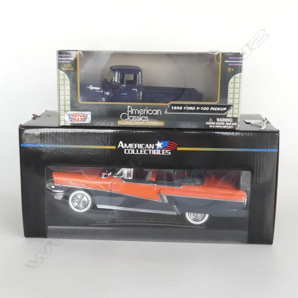DIE CAST MINT & BOXED 53 CHEV BEL AIR L350 & 56 FORD PICK UP L250MM Image 1++