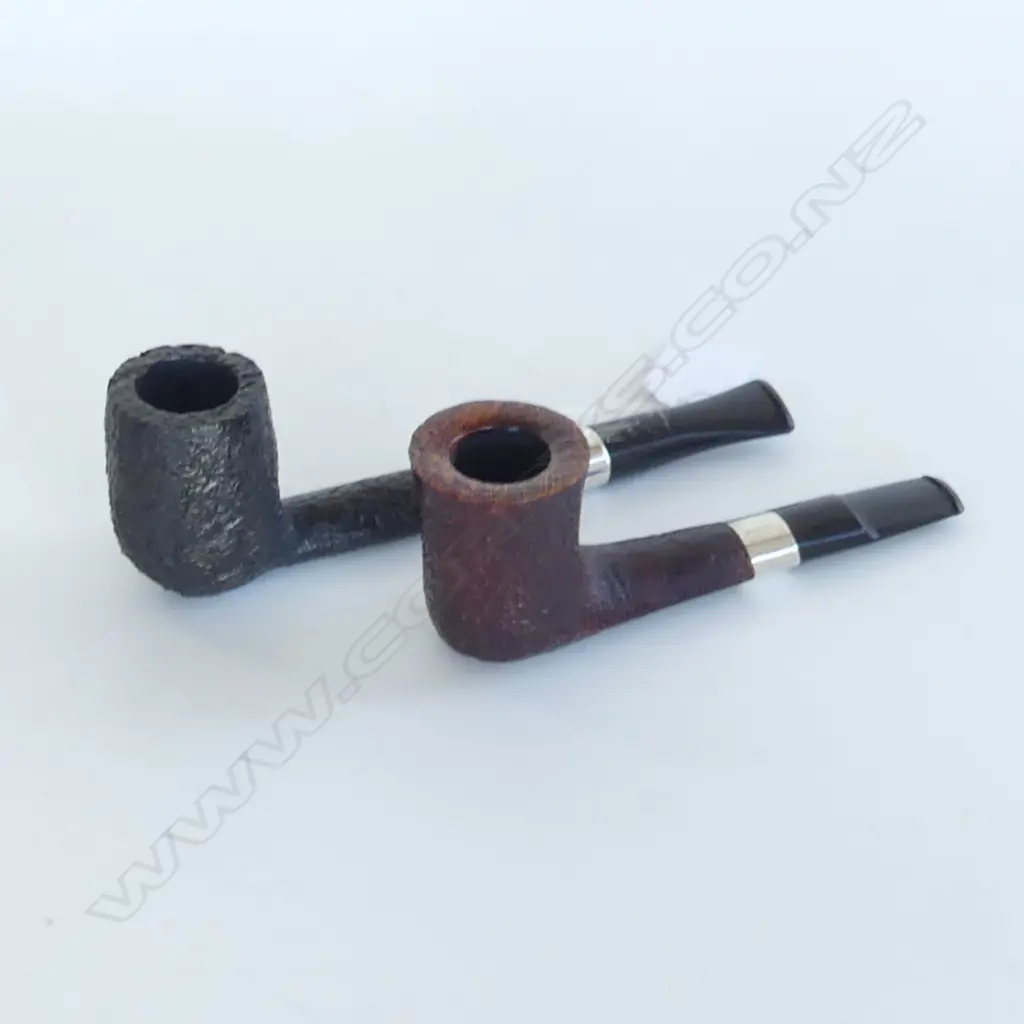 2 VINTAGE SMOKERS PIPES w. STG COLLARS (SAVINELLI ITALY & PETERSONS IRELAND) L.170mm Image 1++