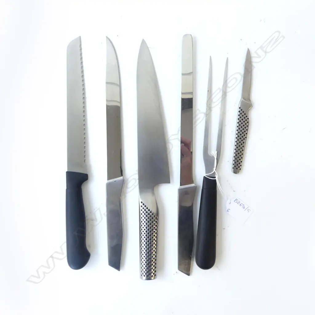 5 KITCHEN KNIVES + FORK L.320mm Image 1++