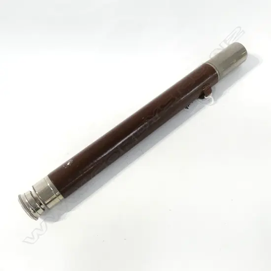 OLD LEATHER & CHROMED NICKEL MARINE TELESCOPE, BY KELVIN & HUGHES MARINE LTD, No.0419/114, L.650mm (EXTENDED)