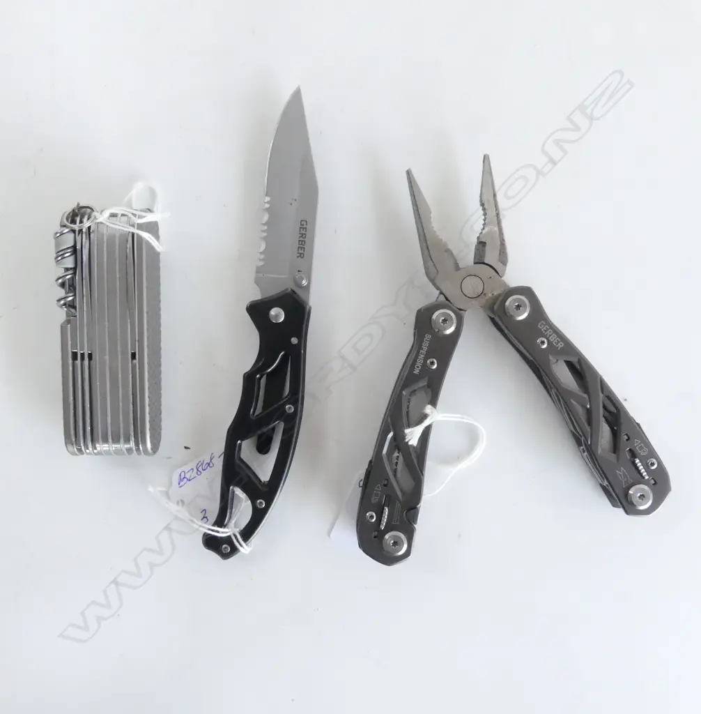 CUSTOM VICTORINOX SWISS CHAMP KNIFE - TITANIUM SCALE FINISH & GERBER MULTITOOL & KNIFE Image 1++
