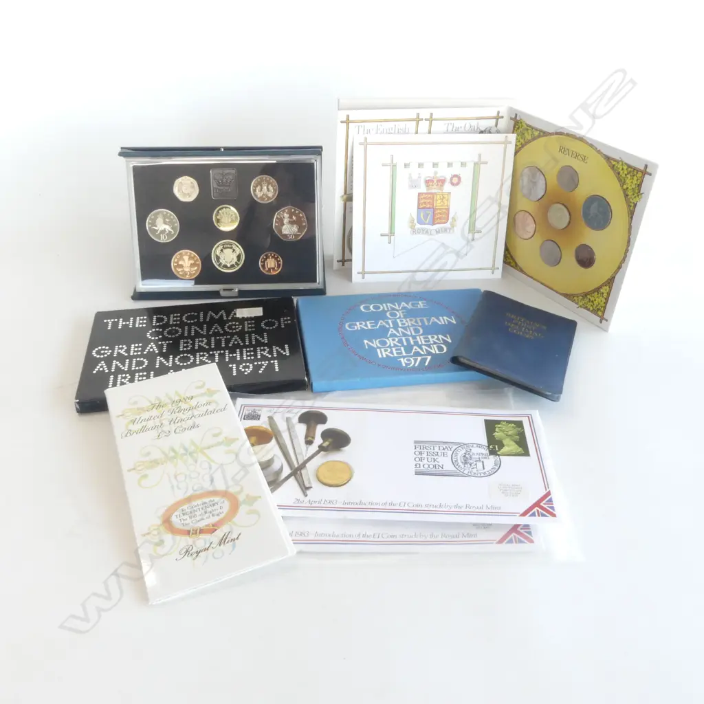 VARIOUS UK COIN ISSUES ROYAL MINT 1971, 77, 86, 87 & OTHERS Image 1++