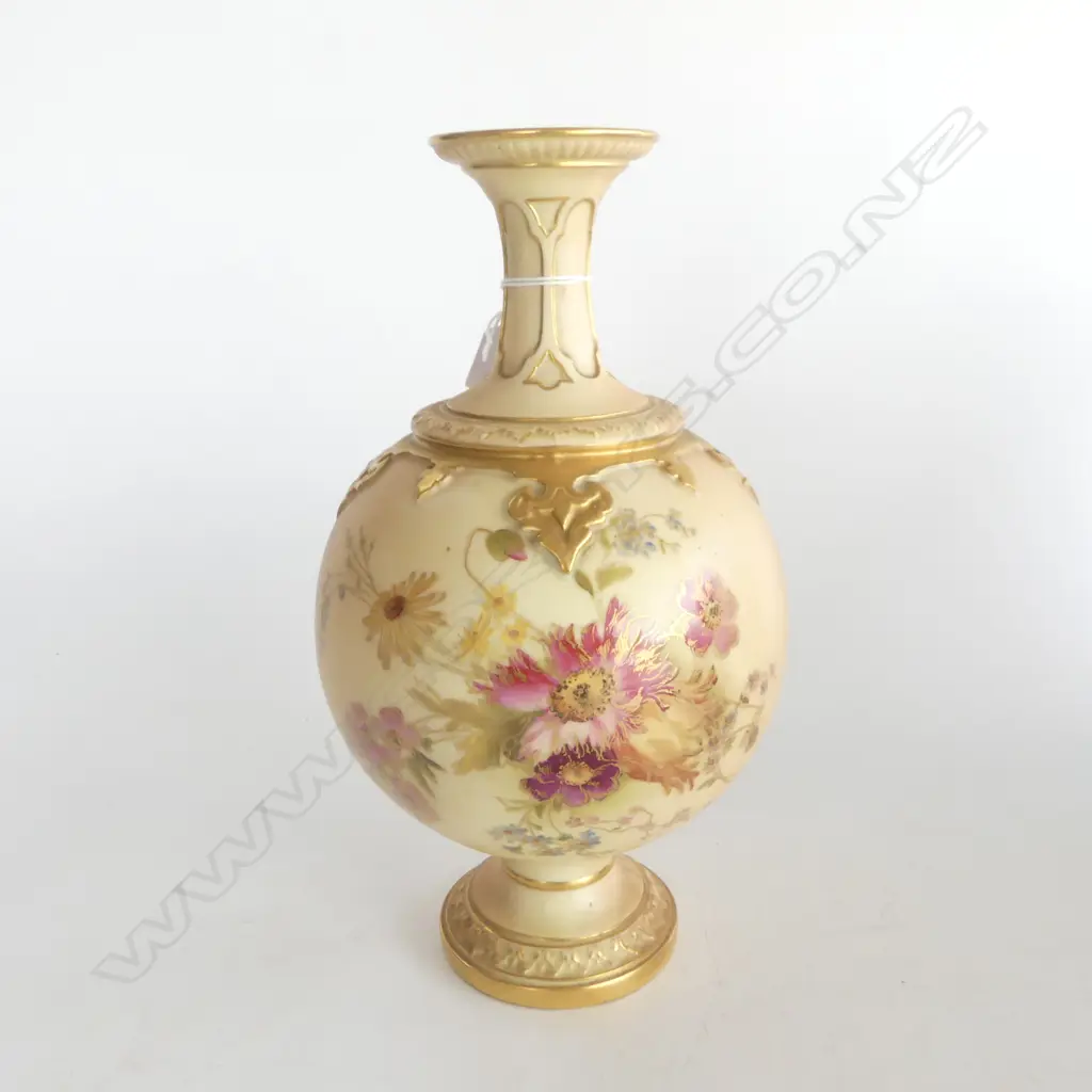 ROYAL WORCESTER BLUSH POT VASE SHAPE 1851 C.1909 H.260mm Image 1++