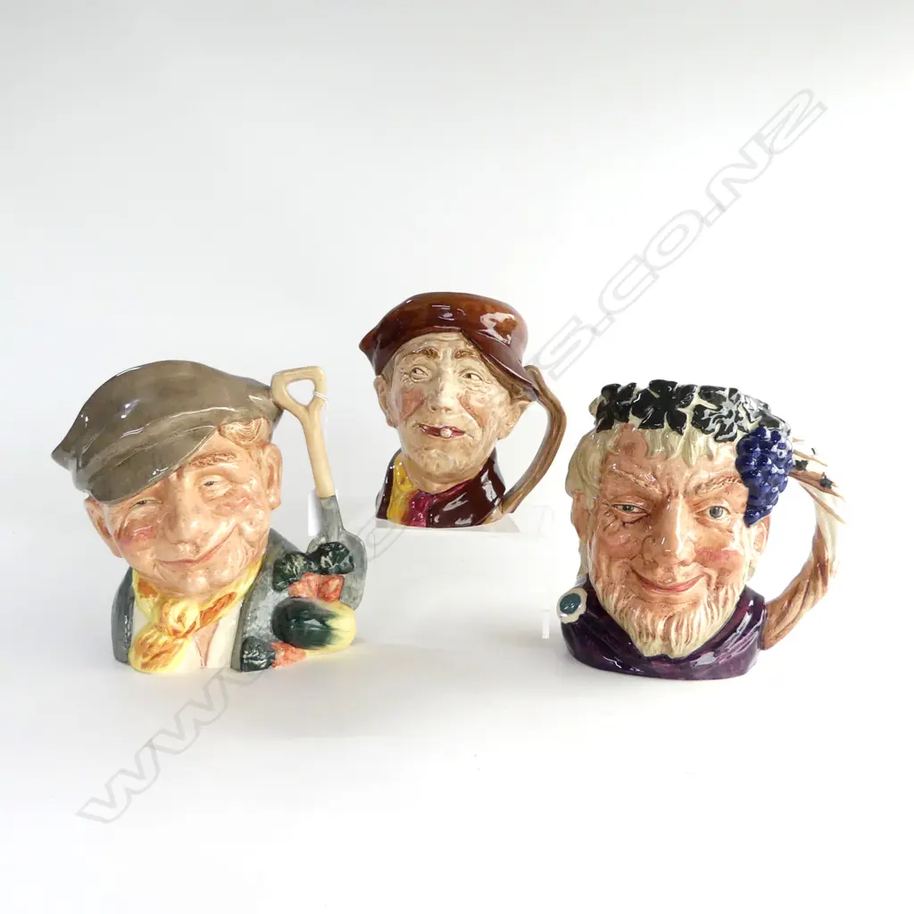3 ROYAL DOULTON TOBY JUGS; 'ARRY, BACCHUS, THE GARDINER H.180mm Image 1++