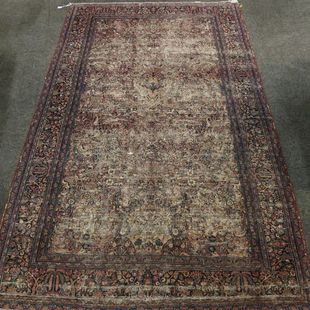 HAND KNOTTED WOOL PILE RUG, WELL WORN 2570x1550mm Image 1++