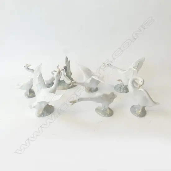 6 LLADRO GEESE + 1 NAO H.140mm