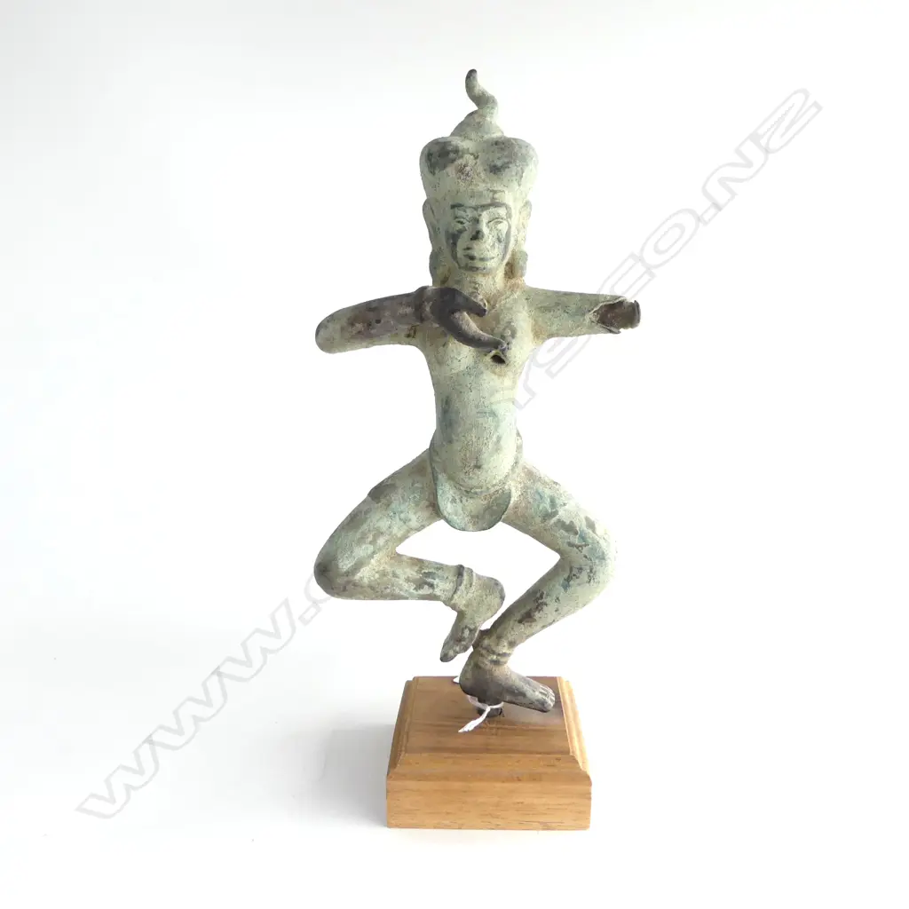 ORIENTAL BRONZE FIGURE OF TEMPLE DANCER, KHMER PERIOD? H.340mm Image 1++