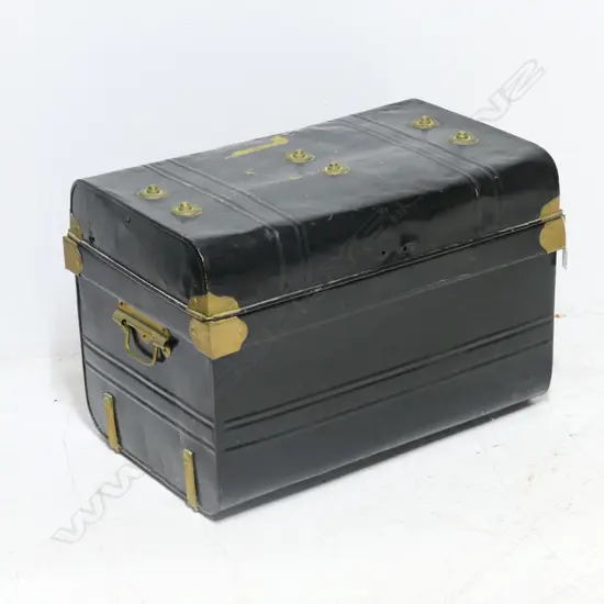 EDWARDIAN TIN TRUNK, PAINT LOSSES, 600 x 410mm