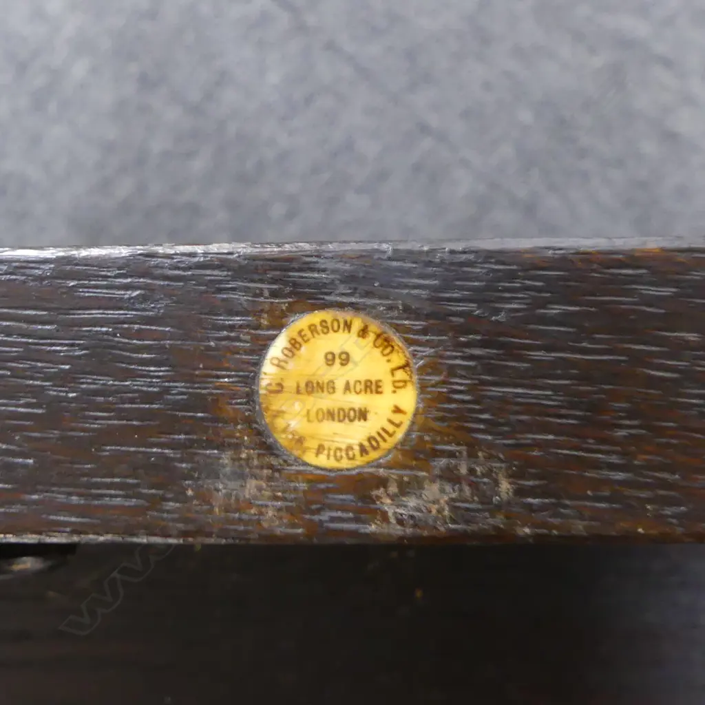 RARE EDWARDIAN OAK ARTIST''S SUPPLIES CABINET BY C. ROBERSON & CO. LONDON barley twist supports. Flap opening lids 535 x 490 x 730mm Image 1++