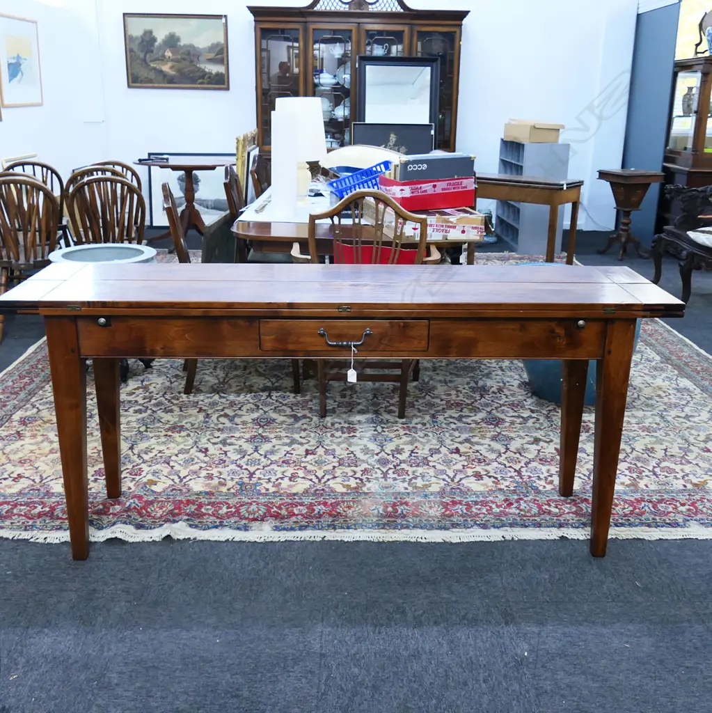 WOODEN HALL TABLE w. FOLD OPEN PLANK TOP 1800x445x790mm Image 1++