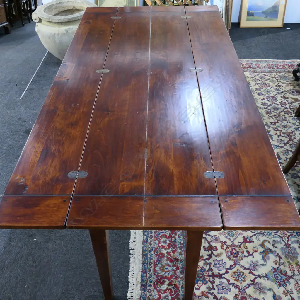 WOODEN HALL TABLE w. FOLD OPEN PLANK TOP 1800x445x790mm Image 1++