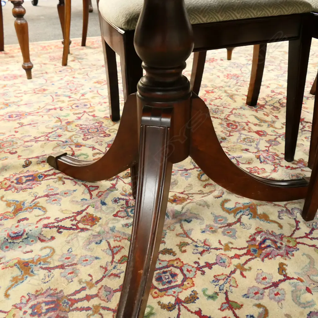 LG DOUBLE PEDESTAL REGENCY STYLE DINING TABLE 2500x1065x715mm + 8 CHAIRS (2 CARVERS, 1 NOT MATCHING) Image 1++