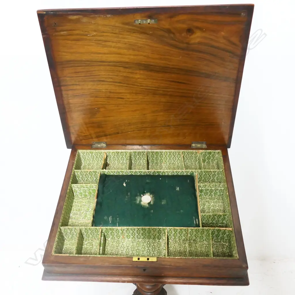 VICTORIAN MAHOGANY SEWING TABLE faults Image 1++