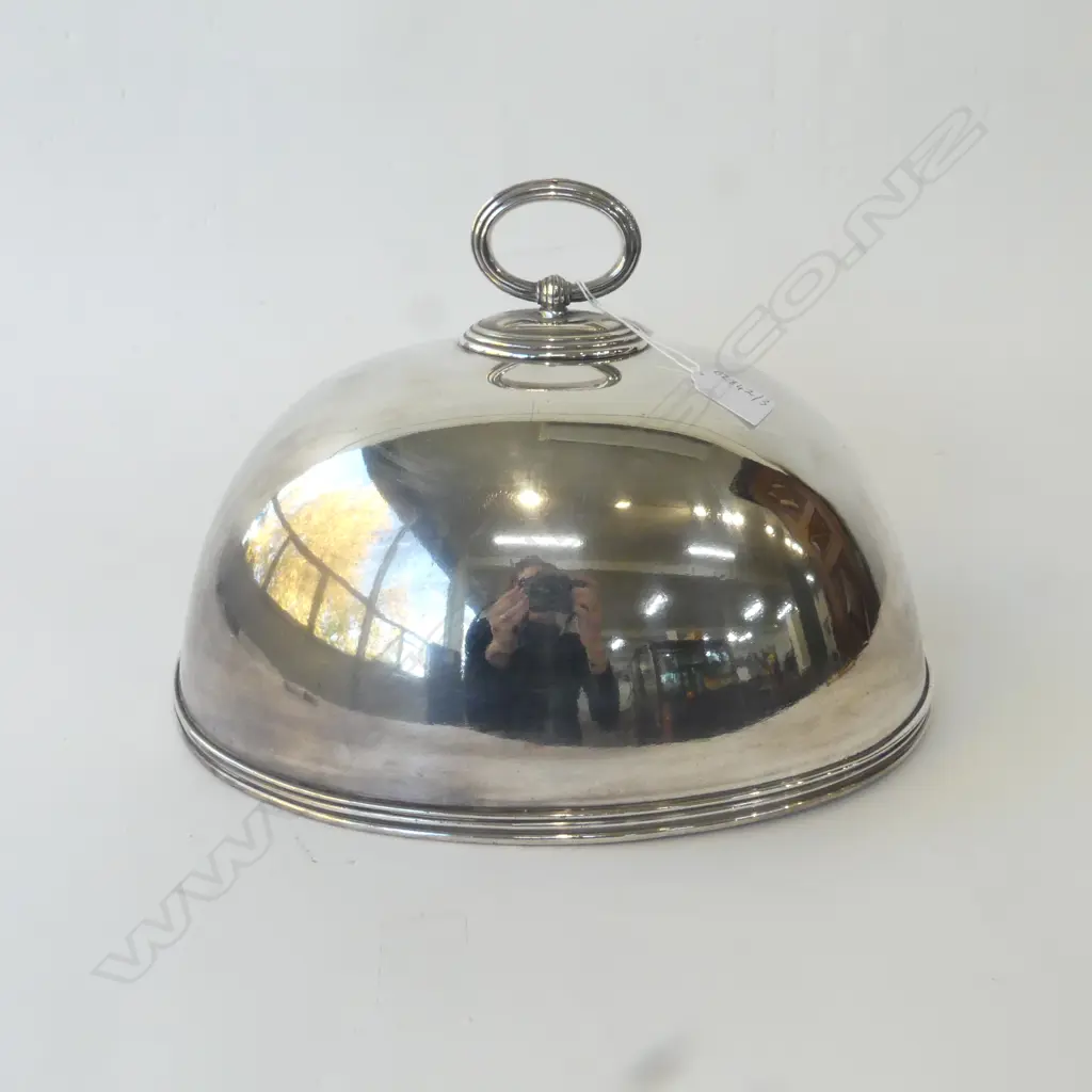 VICTORIAN SILVER-PLATED MEAT DOME COVER, REG.N. 34192  DATE 1899, L.350mm Image 1++