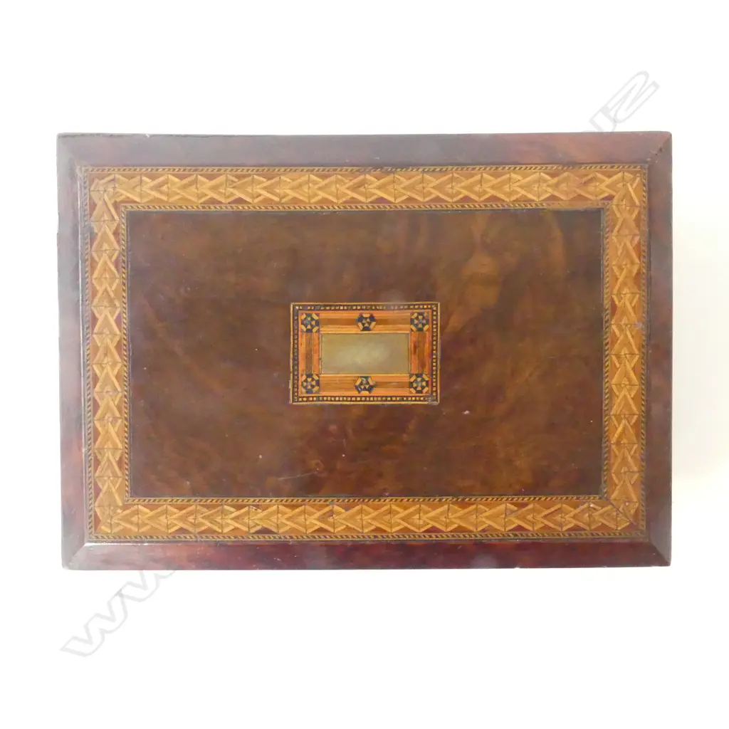 VICTORIAN INLAID BOX, L.275mm,  W.195mm Image 1++