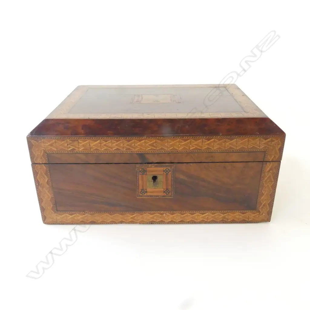 VICTORIAN INLAID BOX, L.275mm,  W.195mm Image 1++