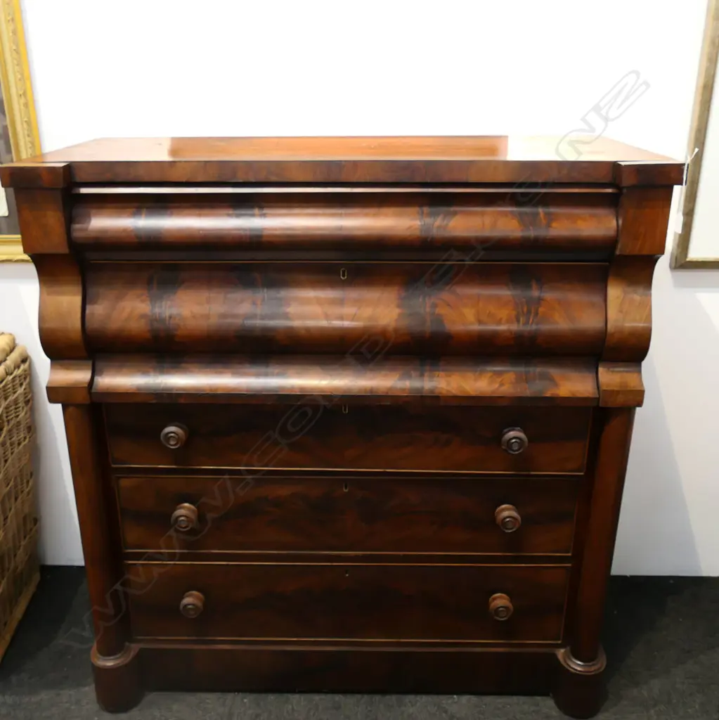 VICTORIAN MAHOGANY CHEST OF DRAWERS 1235x565x1285mm minor faults Image 1++