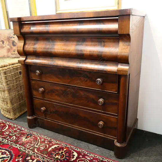 VICTORIAN MAHOGANY CHEST OF DRAWERS 1235x565x1285mm minor faults