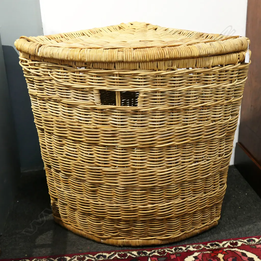 WOVEN CANE LAUNDRY HAMPER H.780mm Image 1++