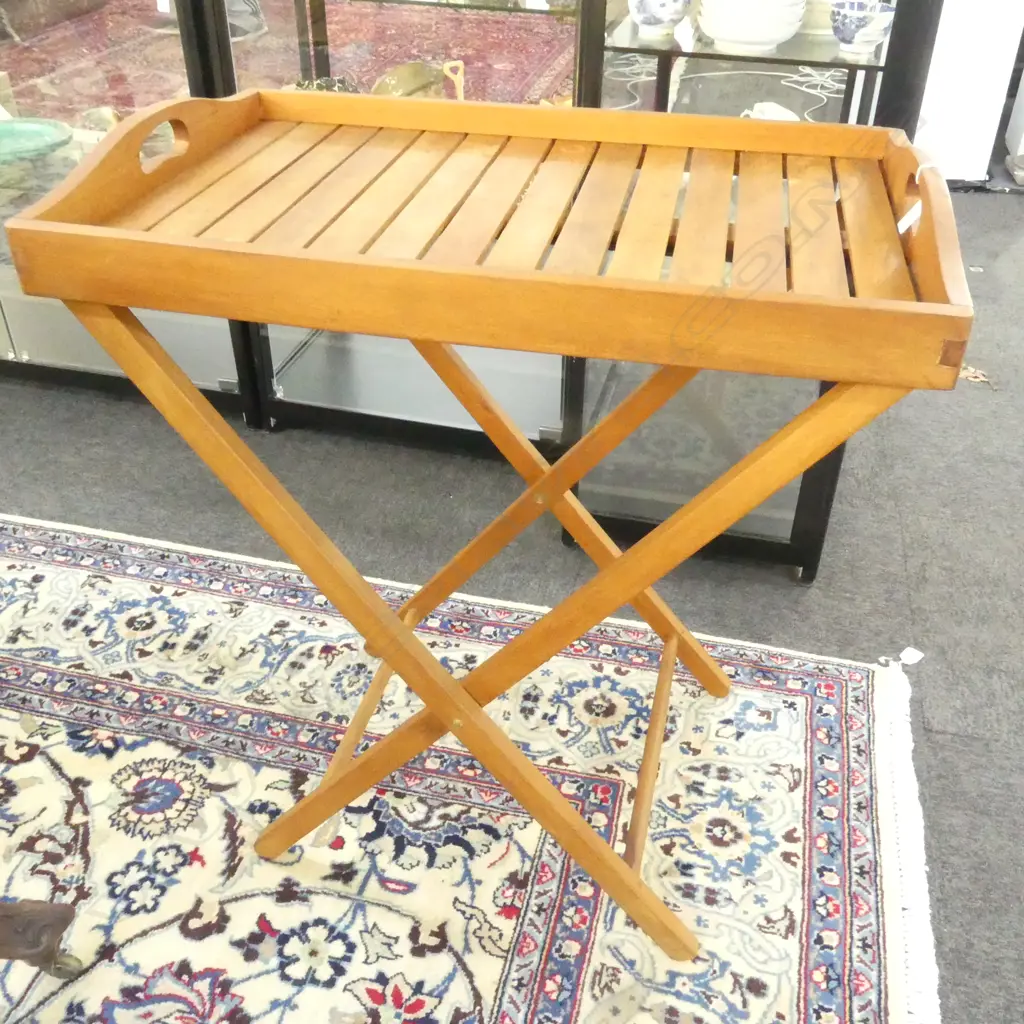 FOLDING BUTLERS TRAY TABLE 675x440x770mm Image 1++