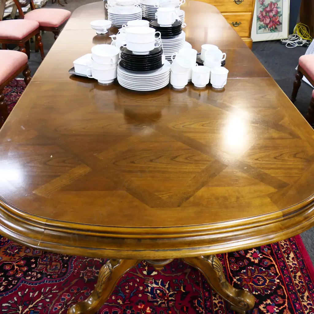 LG DOUBLE PEDESTAL DINING TABLE w. 2 LEAVES 2500x1100mm Image 1++