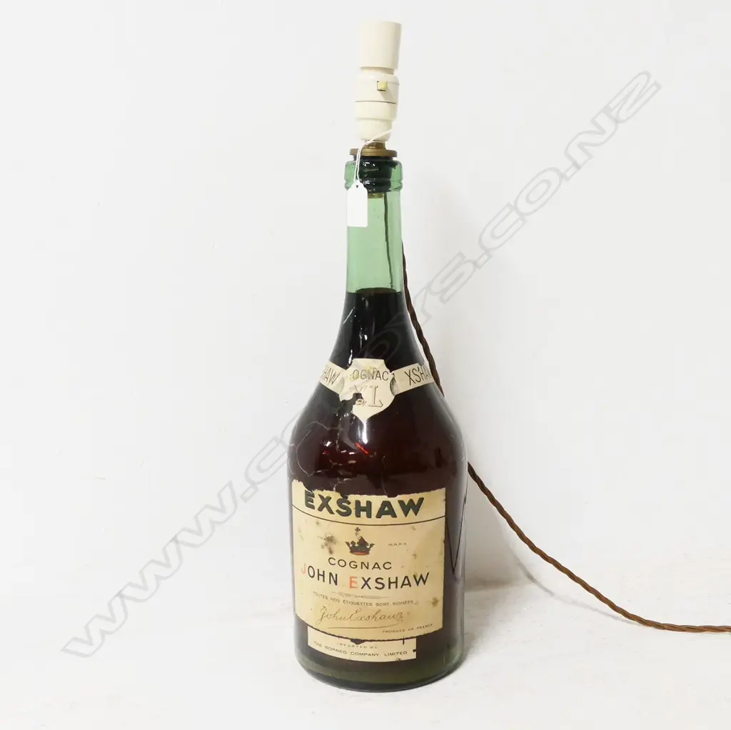 VINTAGE BOTTLE LAMP 'COGNAC JOHN EXSHAW' H.540mm Image 1++