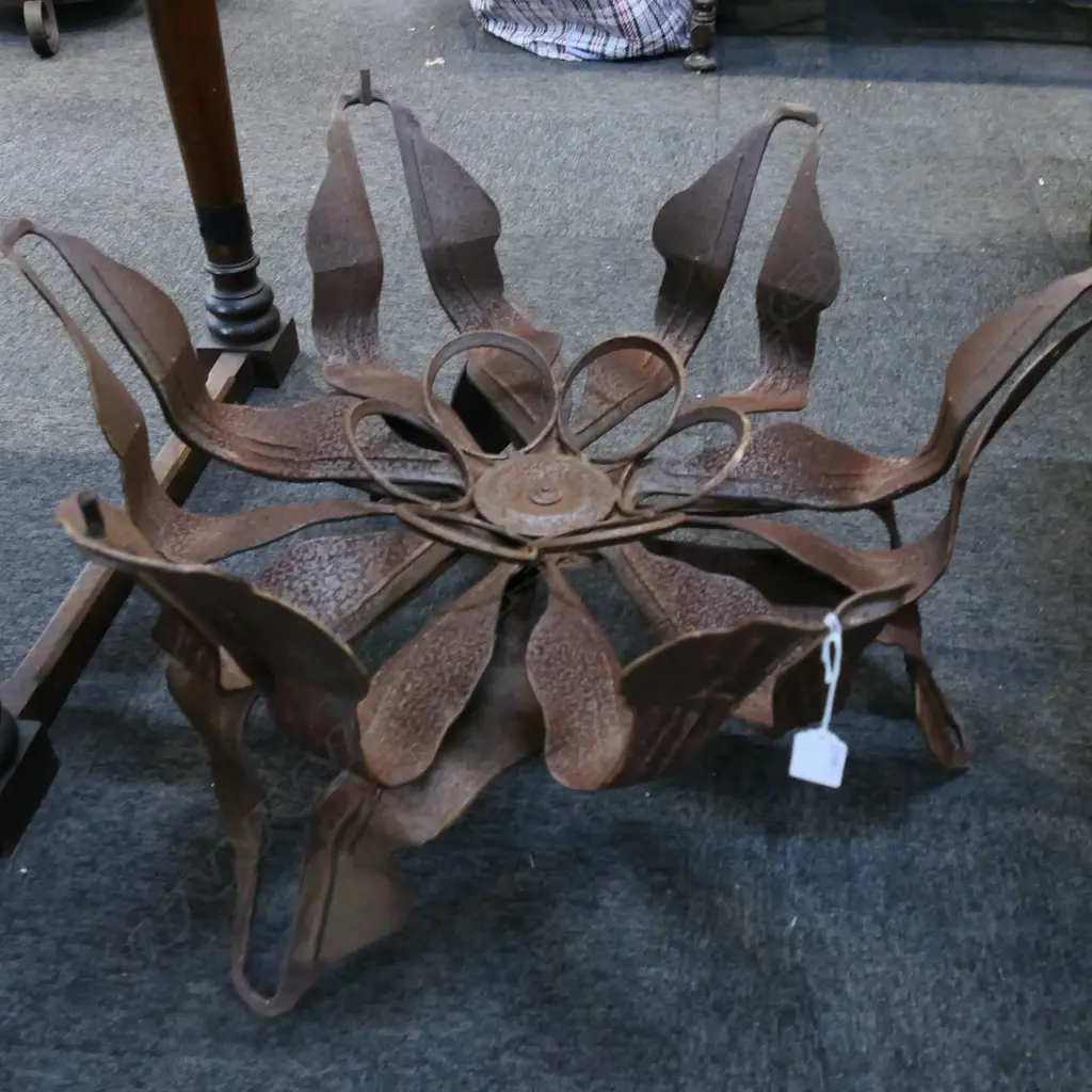 RUSTIC METAL TABLE BASE / BRAZIER 750mm dia Image 1++